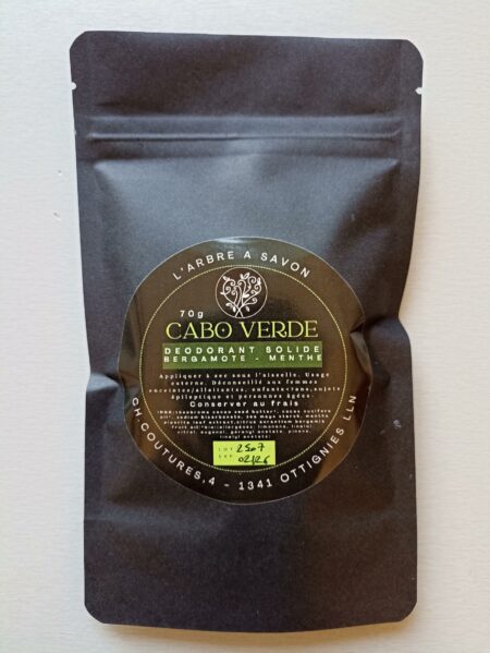 Déodorant solide CABO VERDE (menthe - bergamote) emballé